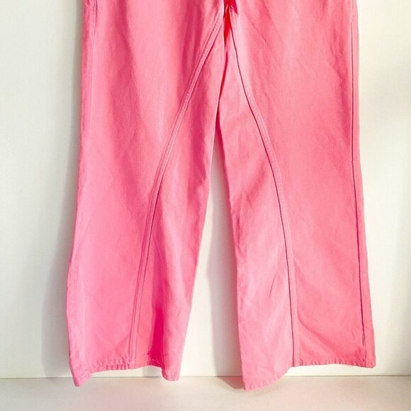 NWT ZARA Pink Super Wide Leg High Waist Jeans 8 - Picture 5 of 8
